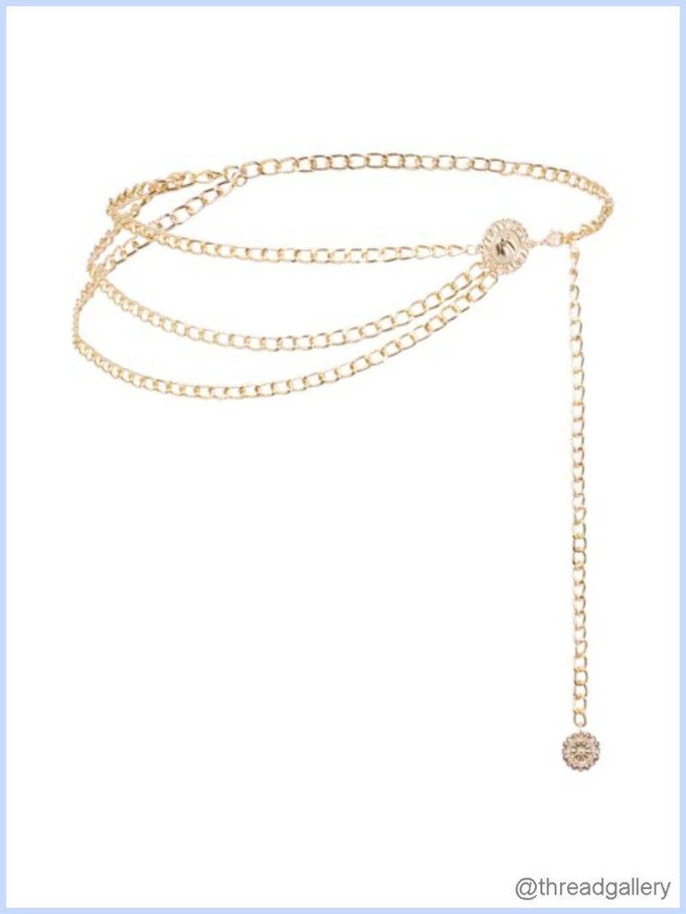 Gold Metal Waist Chain Belt Multilayer Coin Pendant Dress Jeans